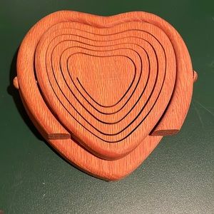 Wooden heart trivet